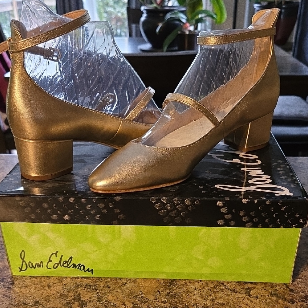 Sam Edelman Metallic Gold Heels